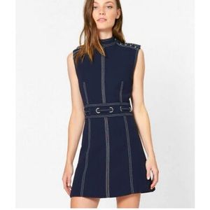 Veronica Beard Navy Niko Cross-stitch dress, Size 0
